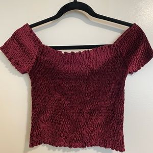 Urban Outfitters, Velvet crop top, size M